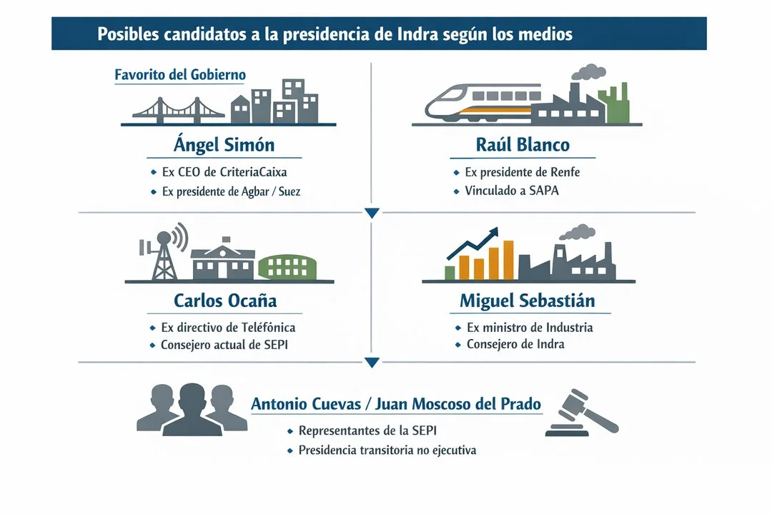 Indra se prepara para un cambio: Ángel Simón y otros suenan como sucesores de Escribano