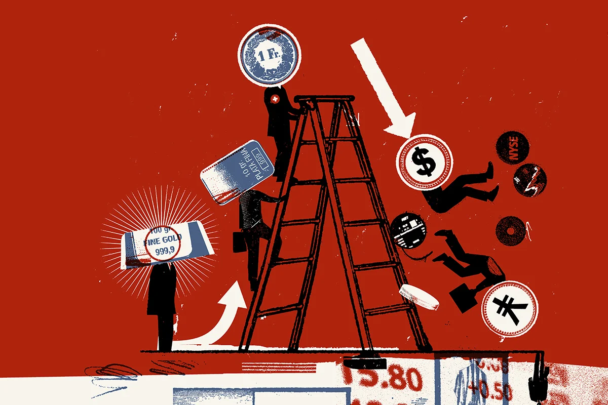 Inversores buscan refugio en oro y franco suizo ante la inestabilidad del dólar y yen