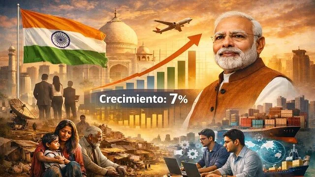La economía india crece un 7% y desafía a las potencias tradicionales este año