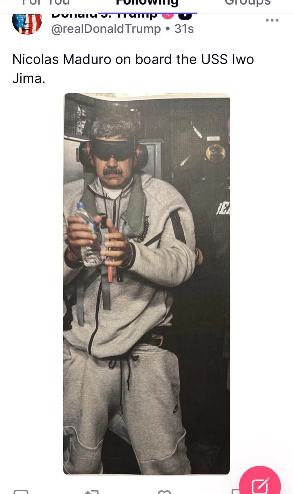 La imagen de Maduro esposado genera controversia en las redes sociales y la política internacional