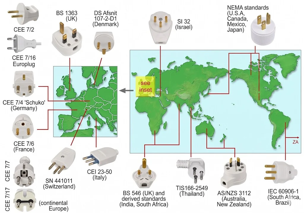 La peculiar colección de enchufes del museo online revela la diversidad eléctrica global