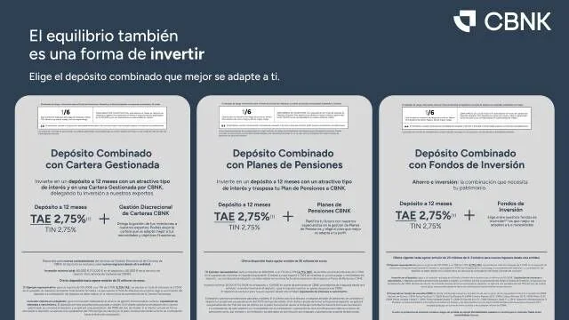 Los ahorradores obtendrán más rendimiento: CBNK Banco sube al 2,75% TAE en depósitos combinados